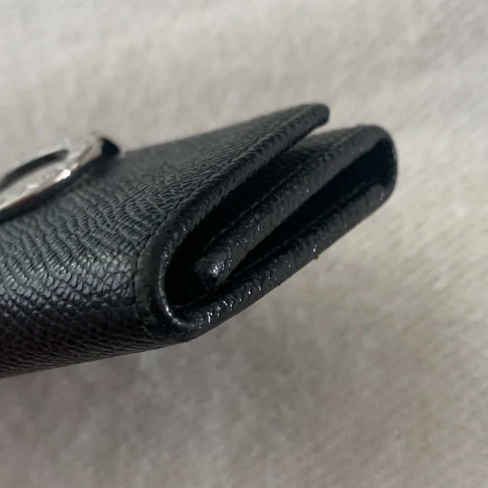 BVLGARI Key Holder Black Textured Leather